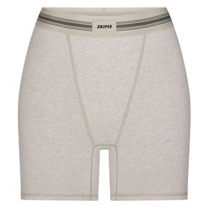 SKIMS COTTON RIB BOXER | HEATHER OATMEAL MULTI